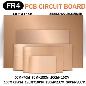 Copper Clad PCB Circuit Board FR4 Fibre Glass Single Double Sided 1.5 mm Thick - Picture 1 of 23