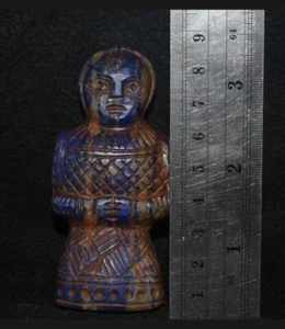 Ancient Near Eastern Lapis Lazuli Stone Idol Statue of a Nobleman C. 224-651 AD - Picture 1 of 11