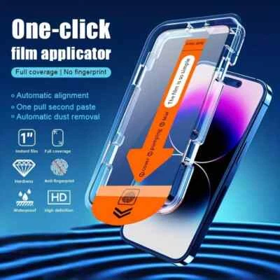 Panzerfolie Schutzglas iPhone 13 14 15 16 17 mini Pro Max Plus Air Anbringhilfe - Bild 1 von 4