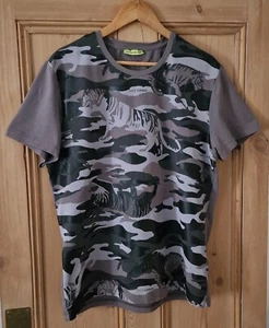 Genuine Versace Jeans tiger grey camo Stretchy slimfit T-shirt size XXL - Picture 1 of 8