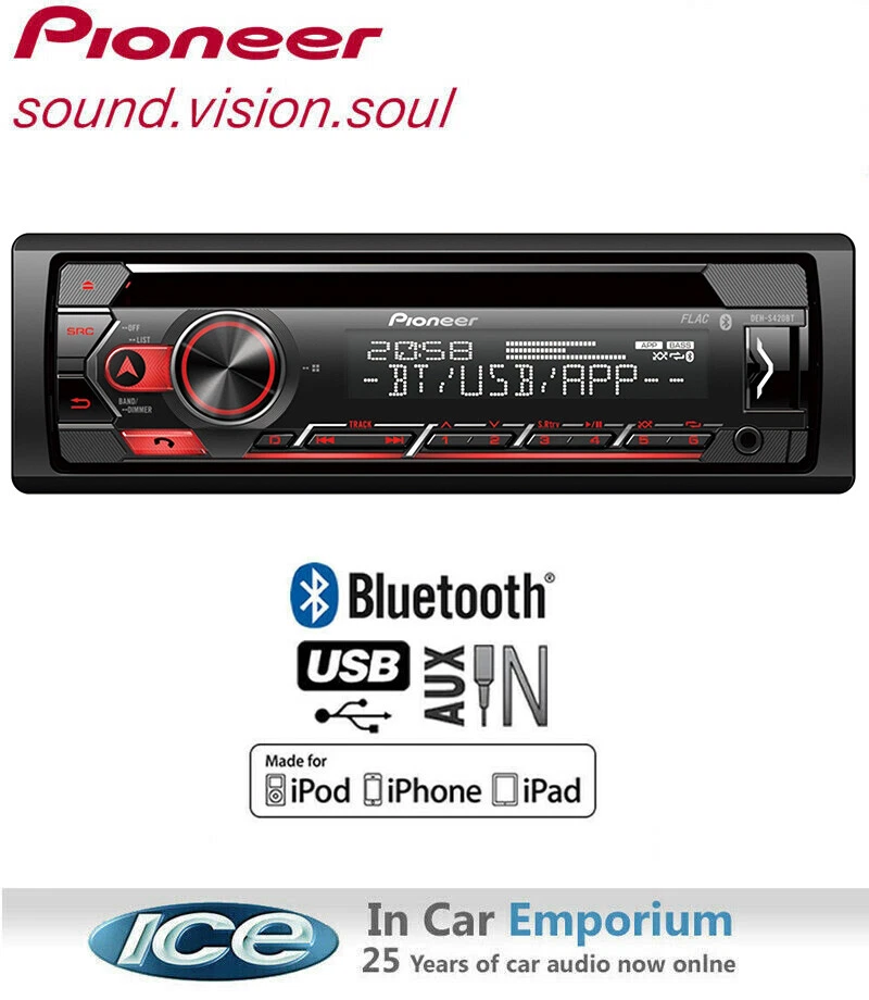 Pioneer DEH-S410BT Radio, CD MP3 USB Aux Bluetooth Headunit, Spielt Android - Bild 1 von 1