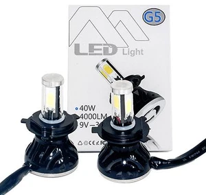 Kit de faros LED automotrices H4 Hi/Lo 40W 4 lados doble haz blanco amarillo azul - Imagen 1 de 9