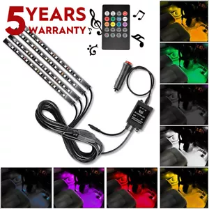RGB 48LED Coche Interior Decorativo Atmósfera Tira de Alambre Luz Accesorios EE. UU. Kit - Imagen 1 de 15