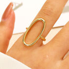 Stainless Steel Ring Hollow Geometric Oval Open Ring Style Versatile Simple Ring