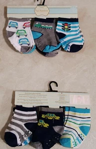 Jungen Neu Säugling/Kleinkind 6er Set rutschfeste Socken-6-12M-12-24M-Schuhgröße-4-7 - Bild 1 von 9