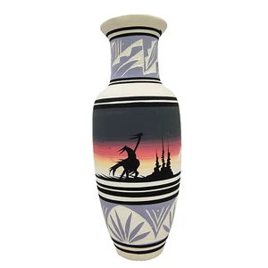 Jarrón de cerámica navajo de colección estilo nativo americano suroeste firmado Vonda 10" LEER - Imagen 1 de 20