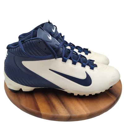 Nike  Alpha Speed TD Football Cleats Mens 15 White Navy 442244-141 Shoes - Image 1 of 4
