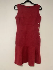 Enfocus Studio Womens 6 Flirty Red Sleeveless Flounce Special Occasion Dress - Picture 1 of 8