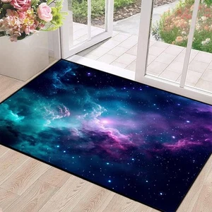 Galaxy Area Rug Dark Blue Outer Space Starry Sky Carpets for Kids Bedroom Liv... - Picture 1 of 7