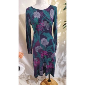 White Stuff Embroidered Floral Knit Wool Cashmere Sweater Midi Dress Size 10 - Picture 1 of 11