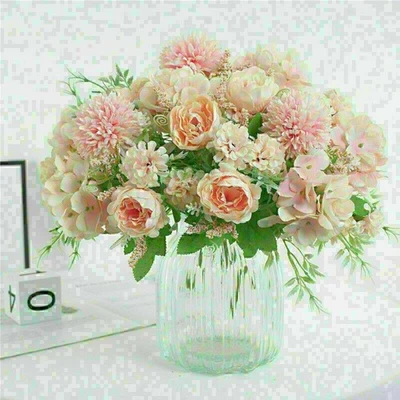 Ramo de flores artificiales peonía de seda ramo hogar boda fiesta jardín-decoración Foto 1 de 4