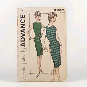 Advance Pattern 9957 Fitted Proportioned Dresses Size 16 Uncut FF 50s 60s - Picture 1 of 3