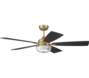 Craftmade Chandler 52" Ceiling Fan with LED Lights and Remote, Satin Brass - Picture 1 of 1