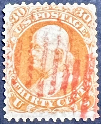 Scott#: 71 - George Washington 1861 NBNC 30¢ sello único usado Foto 1 de 2