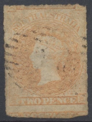 South Australia Stamps 1859 2d red rouletted; used SG 15 CV £25 - Image 1 of 2