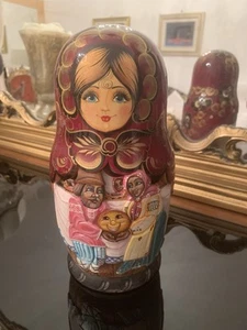 Matrioska artigianale Kolobok – 10 pezzi dipinti a mano (Minsk, 2003) - Imagen 1 de 9
