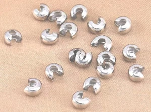 Lot 40 perles cache nœuds à sertir métal argenté 4 mm - Imagen 1 de 1