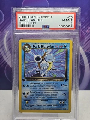 2000 Dark Blastoise 1st Edition Non Holo Team Rocket 20/82 PSA 8 - Image 1 of 2