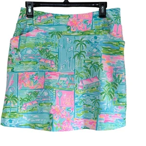 Lilly Pulitzer Skort The Honda Classic Golf Palm Print Turquesa Rosa - Imagen 1 de 10