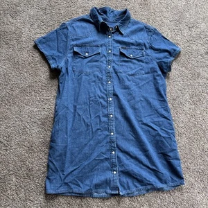Vintage Women’s XXL (But Fits XL!) Lee Jean Shirt Dress - Picture 1 of 8