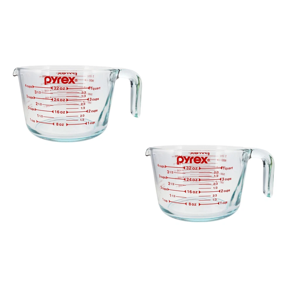 Pyrex 5301485 4 Cup Glass Measuring Cup (2-Pack) - Made in USA - Image 1 of 1