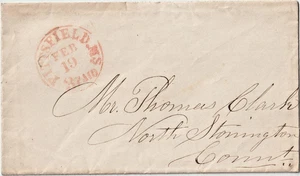 Pittsfield MS 3paid 1850's 3 rate cover (i172) - Picture 1 of 2