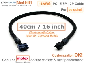 β‘οΈ16AWG PCI-E GPU 8P Cable for be quiet! SFX-L 600W 500W -π40cm / 16 inch - Picture 1 of 8
