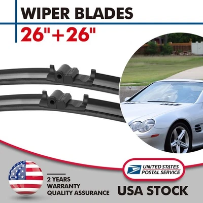26"+26" Front OEM Windshield Wiper Blades For Mercedes-Benz SL55 AMG 2003-2008 - Image 1 of 4