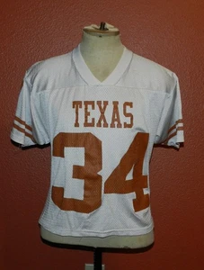 Vintage Texas Longhorns #34 White Crop Football Jersey Men's Medium - Picture 1 of 8