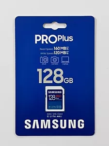 Nueva tarjeta de memoria Samsung PRO Plus 128 GB SDXC tamaño completo MB-SD128K/AM - Imagen 1 de 3