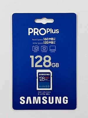 Nueva tarjeta de memoria Samsung PRO Plus 128 GB SDXC tamaño completo MB-SD128K/AM Foto 1 de 3