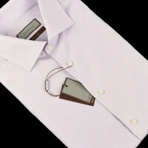 CANALI IMPECCABILE Light Purple Regular Fit Cotton Dress Shirt 16 Italy NWT - Picture 1 of 2