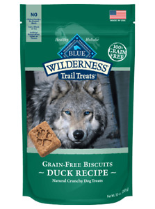 BLUE BUFFALO WILDERNESS BISCUITS DUCK DOG FOOD TREAT NATURAL 10 OZ MADE USA