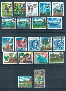 Seychellen 1962 Queen Elizabeth II kompletter Briefmarkensatz. Postfrisch Sg 196-212 & 236-237 - Bild 1 von 2