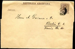 Argentine wrapper H&G E14 FAJ-20 used to GERMANY 1892 - Picture 1 of 1