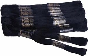 Rangoli Embroidery Cotton Thread Floss Hand Black Dyed 25 Pcs Thread for Craft - Picture 1 of 2