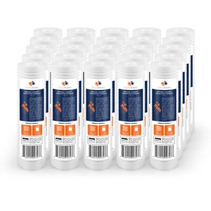 Grooved Sediment Water Filter 1 Micron 10" x 2.5" size 25 PACK by Aquaboon - Picture 1 of 8
