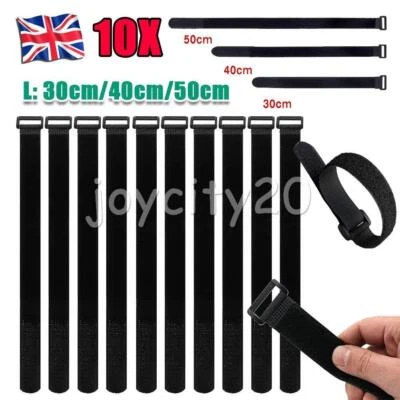 20mm W Cable Ties With Buckle Reusable  Hook & Loop Strapping Fastener x 10 UK - Image 1 of 4
