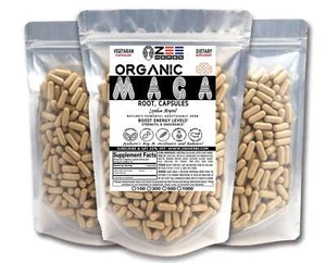 Organic Maca Root Capsules - 1500mg Per Serving of Natural Pure Organic Maca Roo - Picture 1 of 5