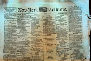 New York Tribune 19 aprile 1861 prima guerra civile secessione della Virginia Fort Sumter - Foto 1 di 5