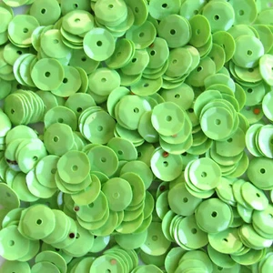 Sequins Cream Spring Green 5mm Round Cup ~1,000 / ~10k (25% Off) pieces Loose HQ - Picture 1 of 2