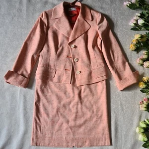 valentino miss v italy women's vintage suit with silk skirt chic two-piece silk - Picture 1 of 24