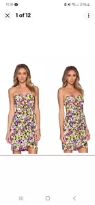 Yumi Kim Gardenia Floral Mini Trägerloses Kleid Gr. XS Frühling Date Night - Bild 1 von 5