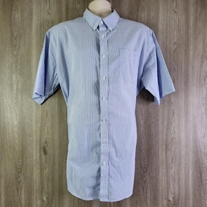 Croft & Barrow Mens Shirts Blue Striped Size XL Tall Buttom Up Short Sleeve - Picture 1 of 13