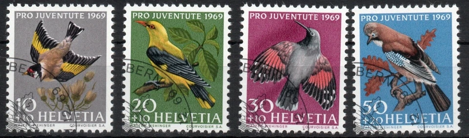 Switzerland 1969, Pro Juventute, Birds, SG J225-J228, CTO OG - Image 1 of 1