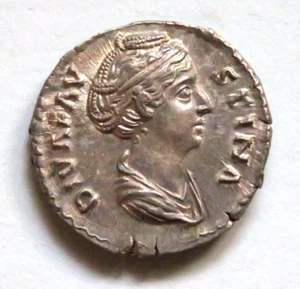 FAUSTINA Senior, died A.D.141, Denarius. Rev- Aeternitas standing left.. EF - Imagen 1 de 2