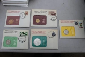 99 COMPANY PNC COVER - MEXICO 1967/ 66 SET OF 5 5 C- 1 PESO SILVER FIRST DAY - Picture 1 of 2