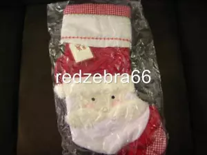 Pottery Barn Kids Santa Face Christmas Quilted Stocking No Name Not Monogrammed - Picture 1 of 1