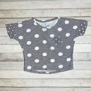 Old Navy Pocket T-Shirt Girl's Size XS (5) Gray Polka-Dot  - Picture 1 of 10
