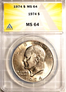 1974 CN $1 Eisenhower MS 64 ANACS # 7351523 + Bonus - Picture 1 of 2